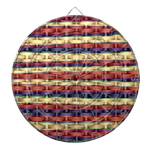 Colourful wicker retro graphic design dartboard