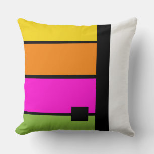 Colourful Wide Rainbow Stripes Cushion