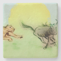 Colourful Wild Animals Chase, Stone Coaster
