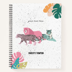 Colourful Wild Animals & Tropical Leaves Notebook
