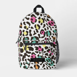 Colourful Wild Animals & Tropical Leaves Printed Backpack
