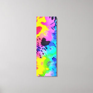 Colourful Wild Cheetah Tye Dye Pattern Canvas Print