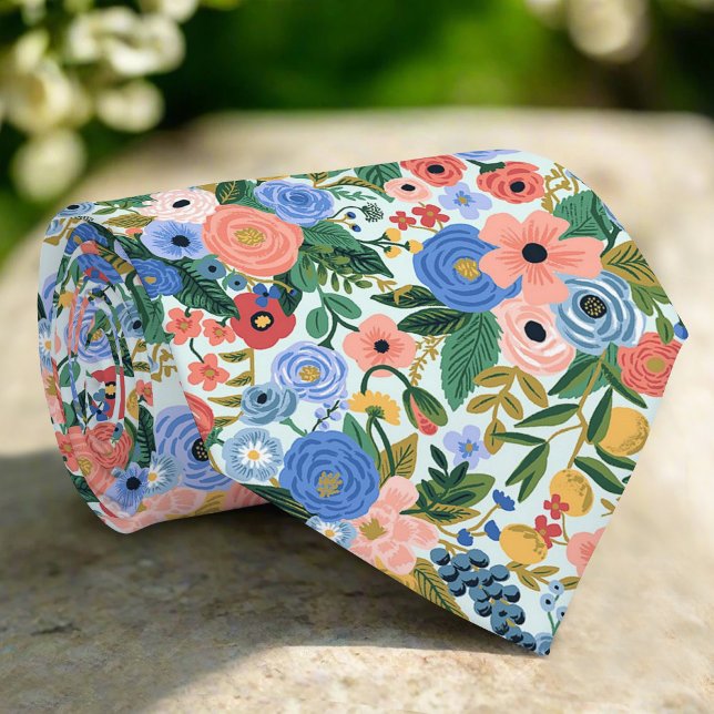 Colourful Wild Floral Watercolor Nature Garden Tie (Creator Uploaded)