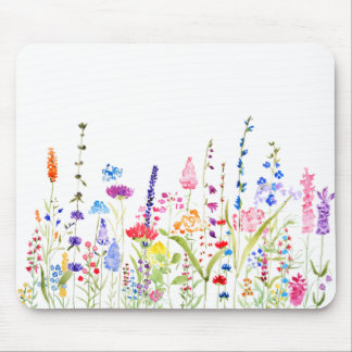 colourful wild flower field mouse mat