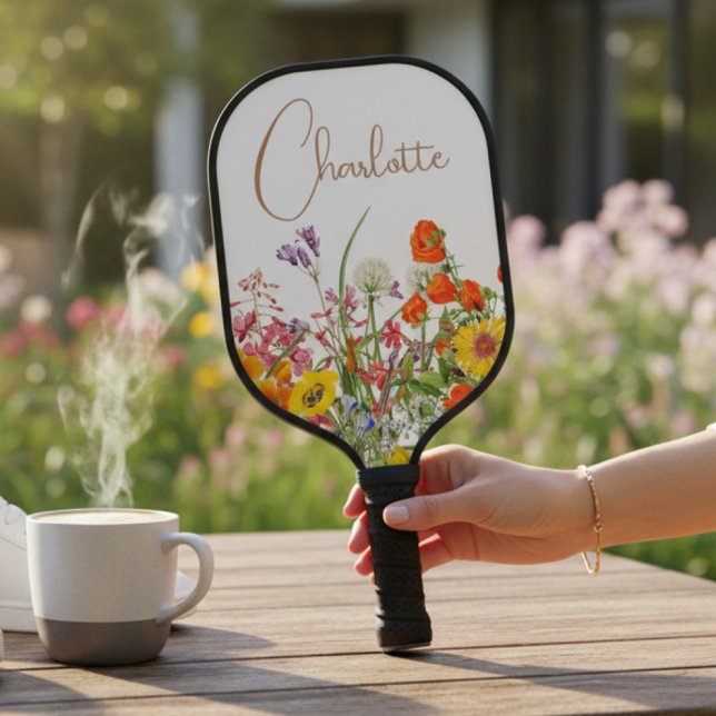 Colourful Wild Flowers Country Botanical Name Pickleball Paddle (Creator Uploaded)