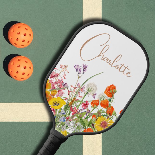 Colourful Wild Flowers Country Botanical Name Pickleball Paddle (Creator Uploaded)