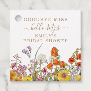 Colourful Wild Flowers Country Floral Goodbye Miss Favour Tags