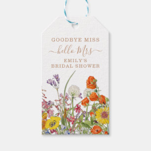 Colourful Wild Flowers Country Floral Goodbye Miss Gift Tags