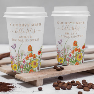 Colourful Wild Flowers Country Floral Goodbye Miss Paper Cups