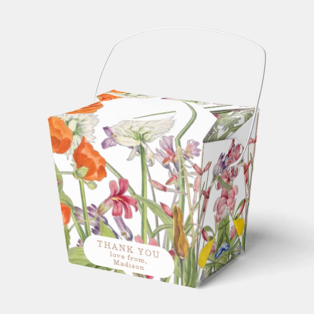 Colourful Wild Flowers Country Future Mrs Floral Favour Box (Front Side)