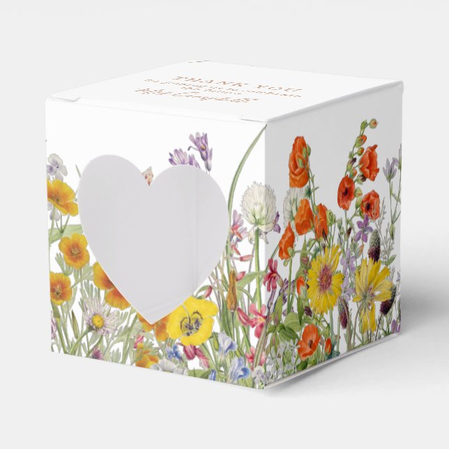 Colourful Wild Flowers Country Future Mrs Floral Favour Box (Front Side)