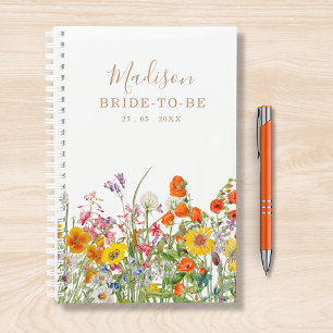 Colourful Wild Flowers Country Personalised Weddin Planner