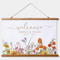 Colourful Wild Flowers Country Wedding Welcome