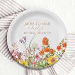 Colourful Wild Flowers Miss To Mrs Bridal Shower Paper Plate<br><div class="desc">Colourful Wild Flowers Country Wedding Miss To Mrs Bridal Shower Paper Party Plates features pretty country flowers in orange, yellow, purple and pink on a white background with your custom information. Perfect for your special Hen's Party, Bachelorette Party, Bridal Shower, Pamper Party, Bachelorette Weekend and wedding celebration with modern botanical...</div>