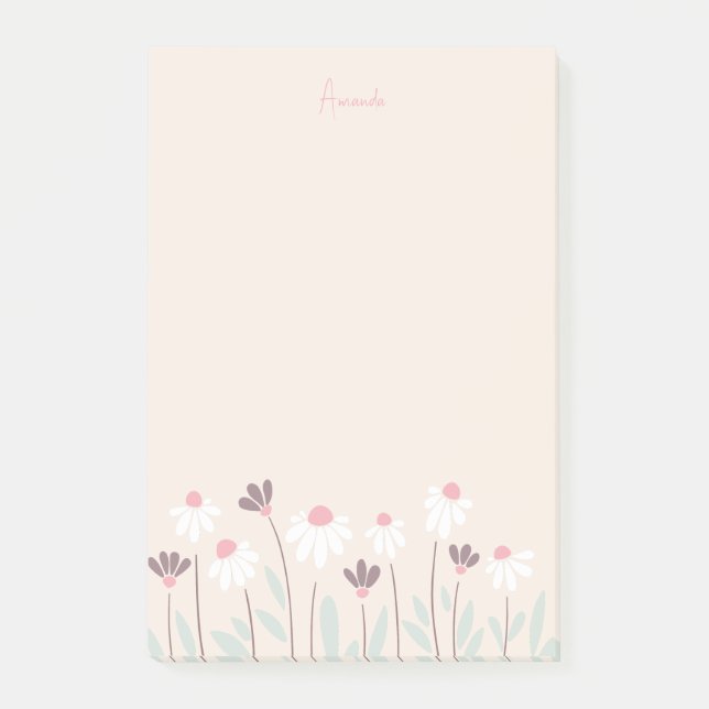 Colourful wild flowers  post-it notes (Front)