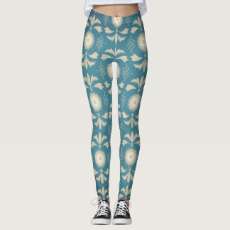 colourful wild flowers watercolor painting  leggings