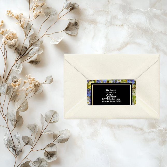 Colourful Wild Flowers  Wedding Return Address Label (Creator Uploaded)