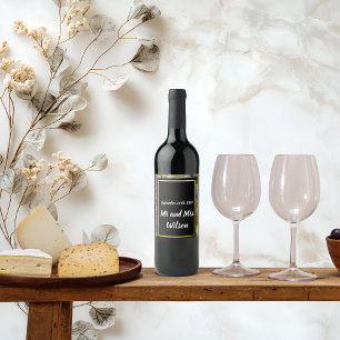 Colourful Wild Flowers Wedding Wine Labels