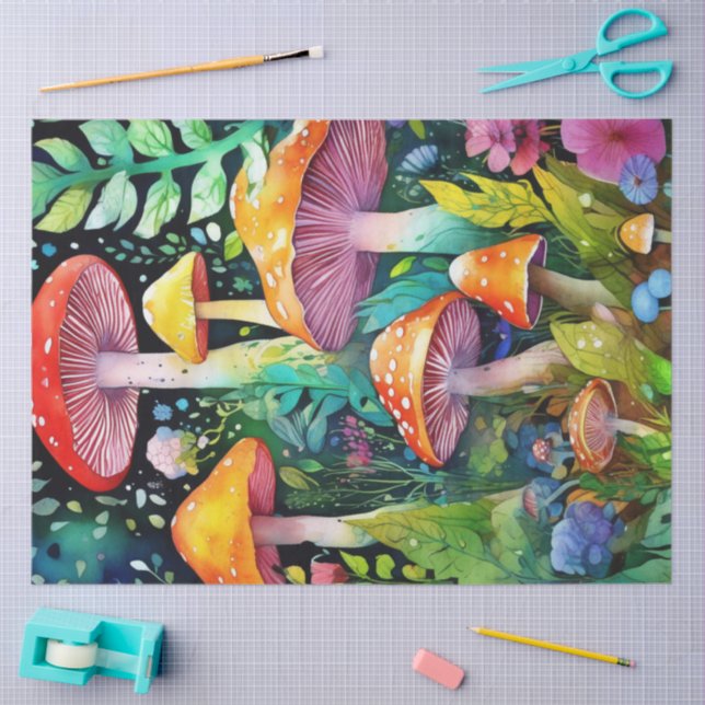 Colourful Wild MushroomsTissue Paper (Craft)