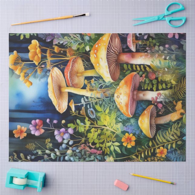 Colourful Wild MushroomsTissue Paper (Craft)