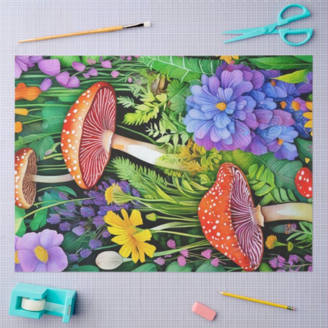 Colourful Wild MushroomsTissue Paper (Craft)