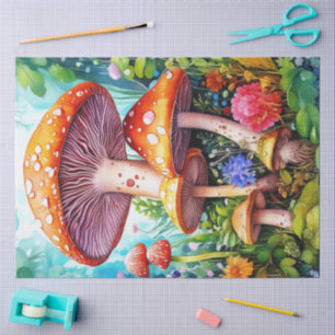 Colourful Wild MushroomsTissue Paper