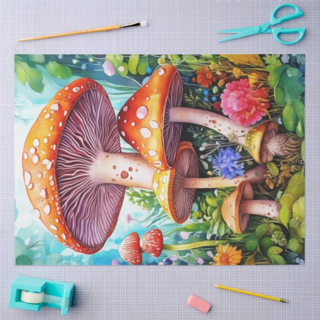Colourful Wild MushroomsTissue Paper (Craft)