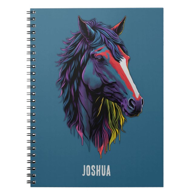 Colourful Wild Stallion Urban Graffiti Art Journal (Front)