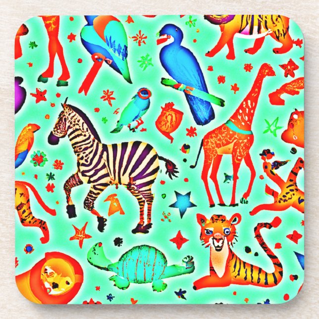 Colourful Wild Wonder Animal Kingdom Coaster (Front)