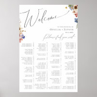 Colourful Wildflower | Alphabetical Seating Chart