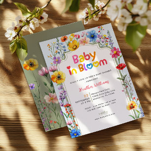 Colourful Wildflower Baby in Bloom Baby Shower  Invitation