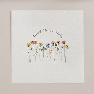 Colourful Wildflower Baby In Bloom Baby Shower Napkin
