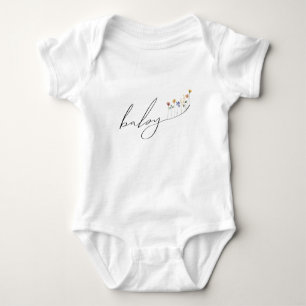 Colourful Wildflower Baby Shower Bodysuit