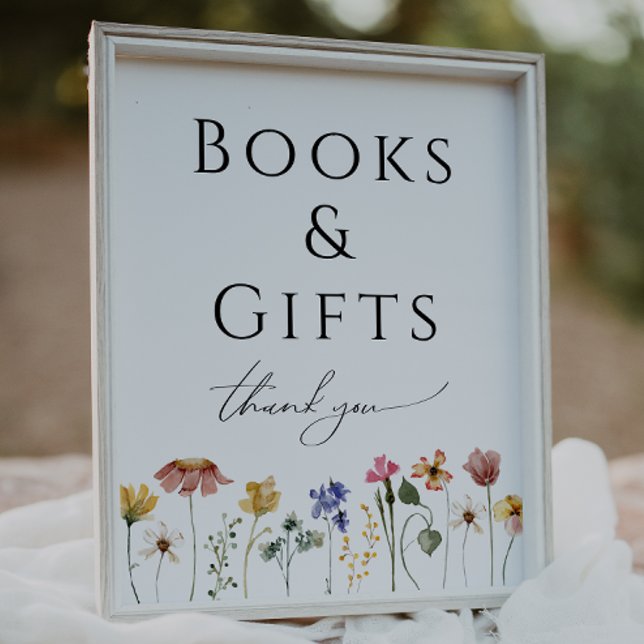 Colourful Wildflower Baby Shower Books and Gifts Poster (Creator Uploaded)