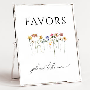 Colourful Wildflower Baby Shower Favours Sign