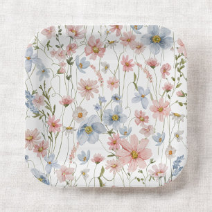 Colourful Wildflower Baby Shower In Bloom Garden Paper Plate