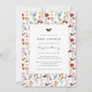 Colourful Wildflower Baby Shower Invitation