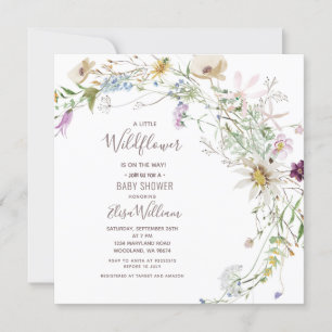 Colourful Wildflower Baby Shower Party Invitation