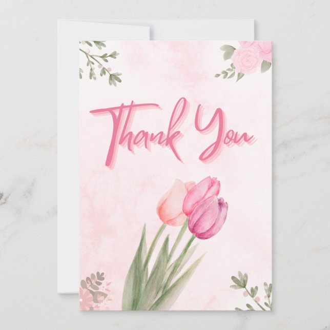 Colourful Wildflower Baby Shower Thank You Card (Front)