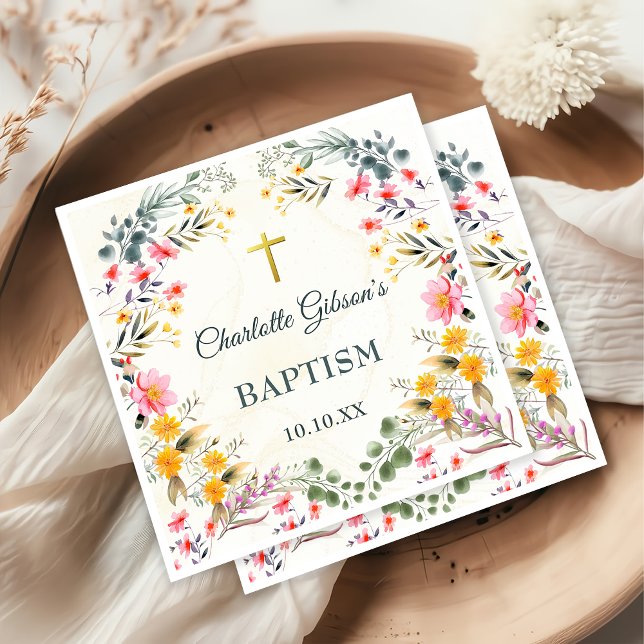 Colourful Wildflower Baptism Napkin (Creator Uploaded)