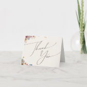 Colourful Wildflower | Beige Garden Folded Thank You Card (Front)