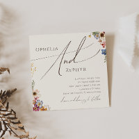 Colourful Wildflower | Beige Garden Square Wedding