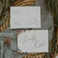 Colourful Wildflower | Beige Garden Wedding RSVP