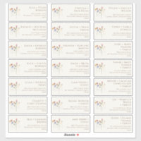 Colourful Wildflower | Beige Guest Address Labels