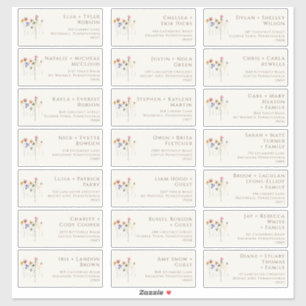 Colourful Wildflower   Beige Guest Address Labels