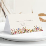 Colourful Wildflower | Beige Meadow Folded Place Card<br><div class="desc">This colourful wildflower | biege meadow folded place card is perfect for your simple, whimsical boho rainbow summer wedding. The bright, enchanted pink, yellow, orange, and gold colour florals give this product the feel of a minimalist elegant vintage hippie spring garden. The modern design is artsy and delicate, portraying a...</div>