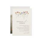 Colourful Wildflower Beige Monogram Photo Wedding