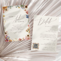 Colourful Wildflower Beige QR Code All In One