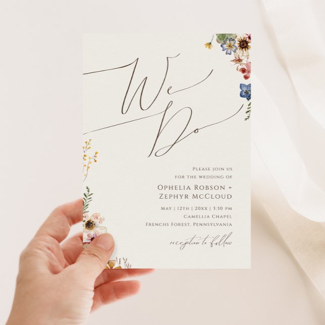 Colourful Wildflower | Beige We Do Wedding Invitation (Creator Uploaded)