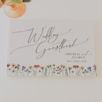 Colourful Wildflower | Beige Wedding Guestbook